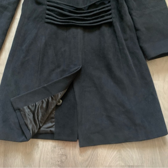 Dana Buchman Angora & Wool Coat Women’s Size 12 Black  Button Closure - Picture 9 of 10